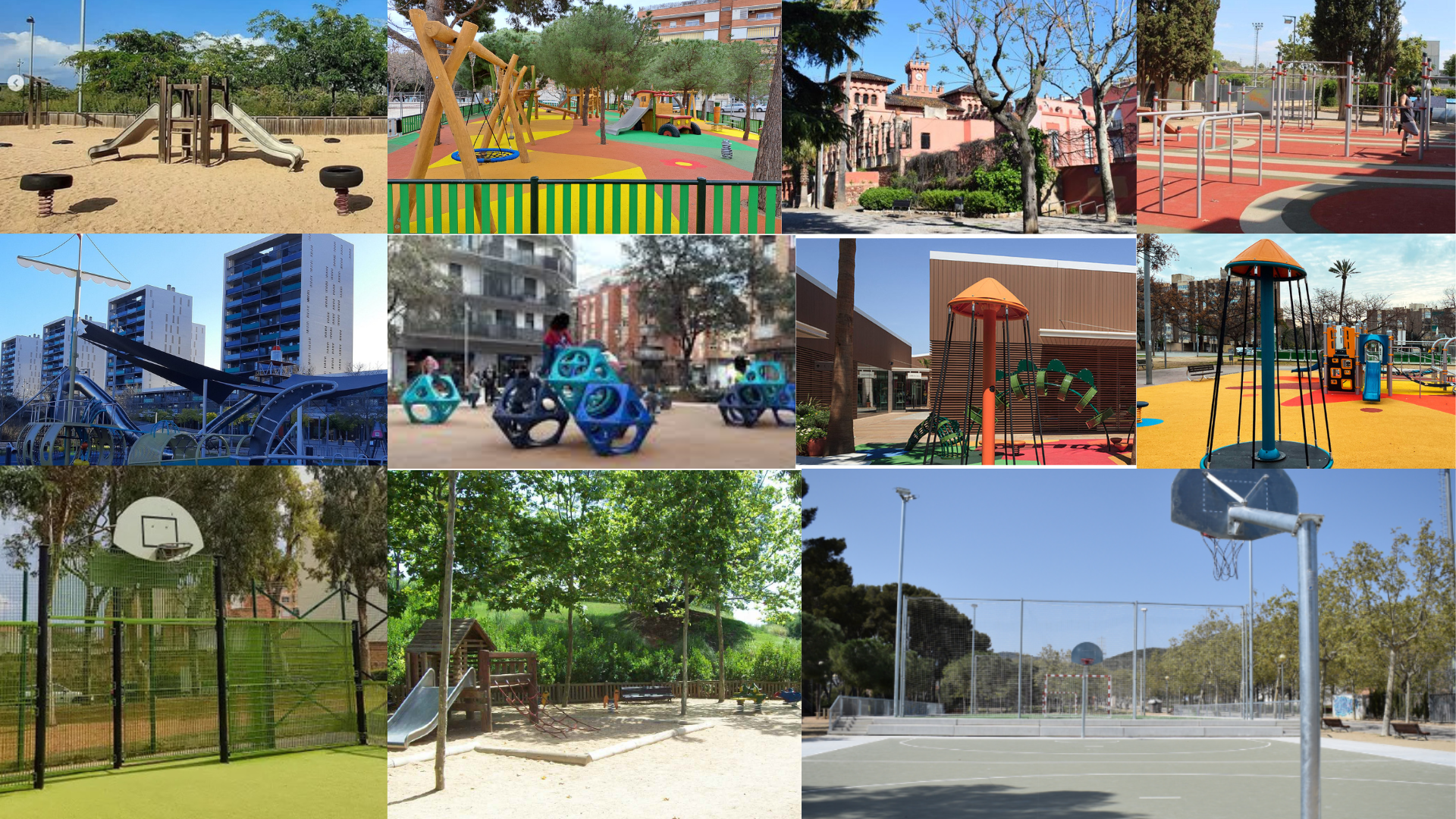 Collage fotos parcs de Viladecans